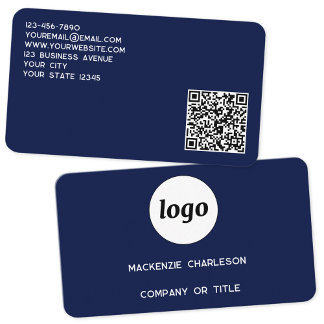 Enkel Logotyp och svart QR-kod Visitkort