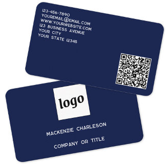 Enkel Logotyp och svart QR-kod Visitkort
