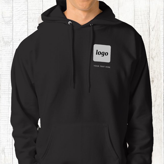 Enkel logotyp och text Affärs kampanjmärke Hoodie (Logo and custom text crest business promotional or uniform hoodie)