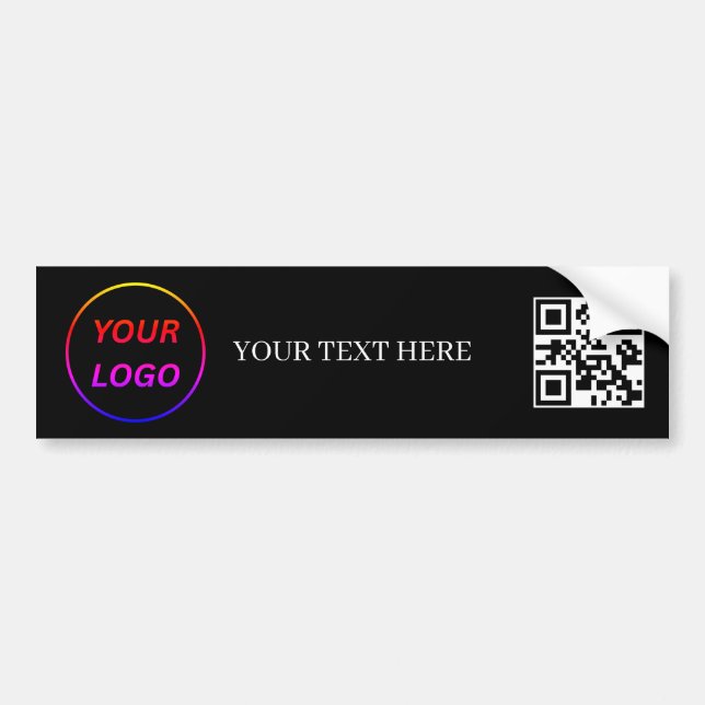 Enkel Logotyp och Text Affärs QR-kod Kampanj  Bildekal (Framsidan)