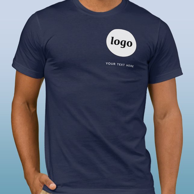 Enkel logotyp och text Affärs T-Shirt (Simple logo with custom text business branding promotional t-shirt)