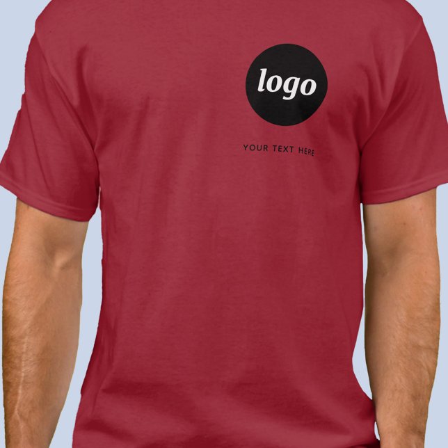 Enkel logotyp och text Affärs T-Shirt (Simple logo with custom text business branding promotional t-shirt)