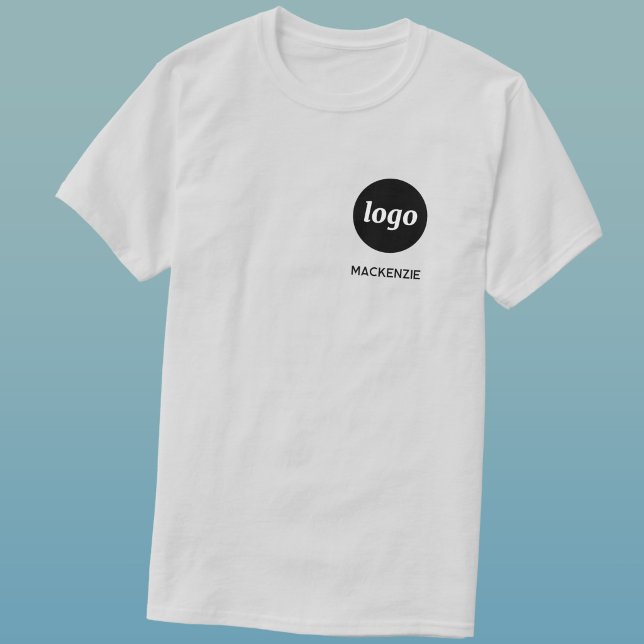Enkel logotyp och text affärströja t shirt (Simple logo with custom text business branding promotional staff employee t-shirt uniform)