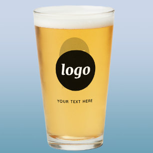 Enkel Logotyp och text, Business Beer Glass Glaskopp