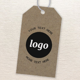 Enkel Logotyp och text Business Brown Papper Presentetikett