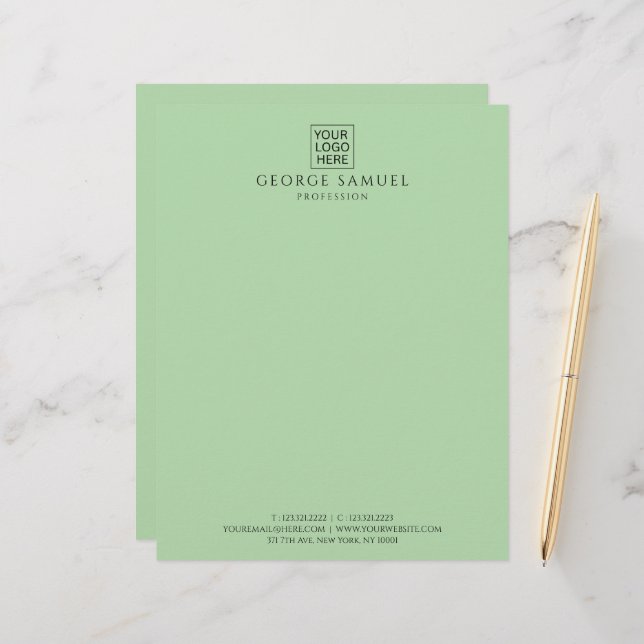 Enkel Logotyp och text för minimal Anpassningsbar Brevhuvud (Fram/Back In Situ)