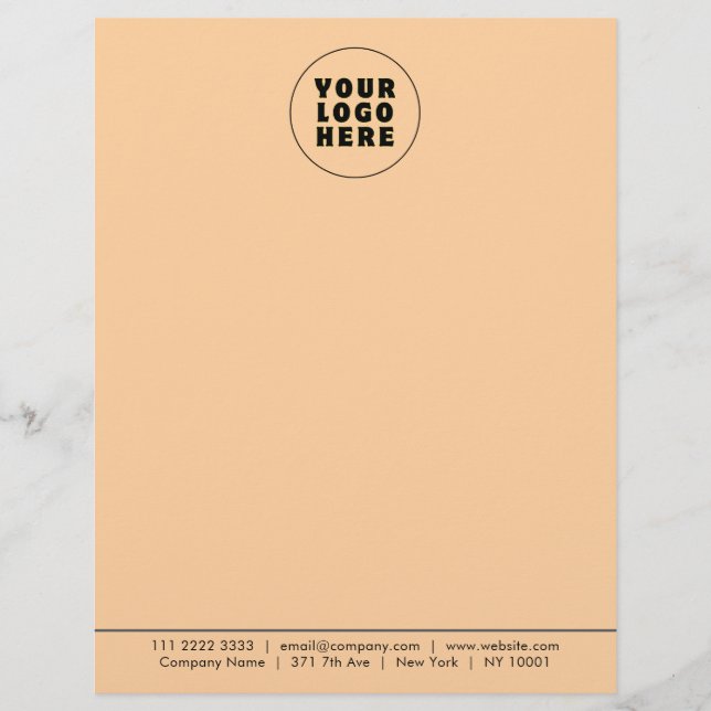 Enkel Logotyp och text för minimal Anpassningsbar Brevhuvud (Framsida)