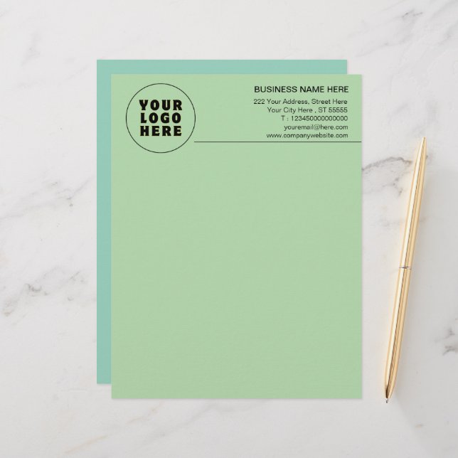 Enkel Logotyp och text för minimal Anpassningsbar Brevhuvud (Fram/Back In Situ)