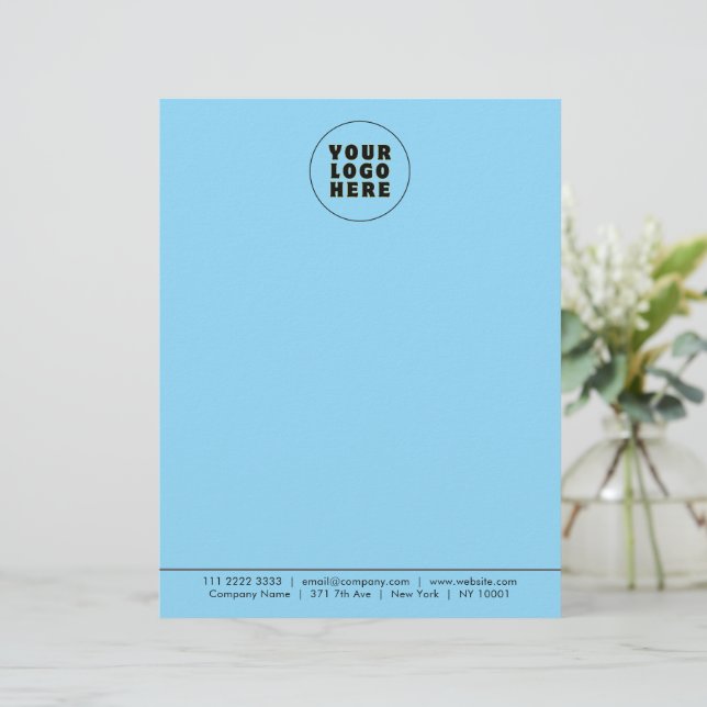 Enkel Logotyp och text för minimal Anpassningsbar Brevhuvud (Stående Fram)