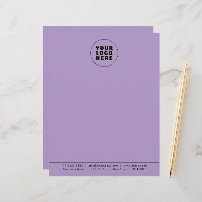 Enkel Logotyp och text för minimal Anpassningsbar Brevhuvud (Fram/Back In Situ)