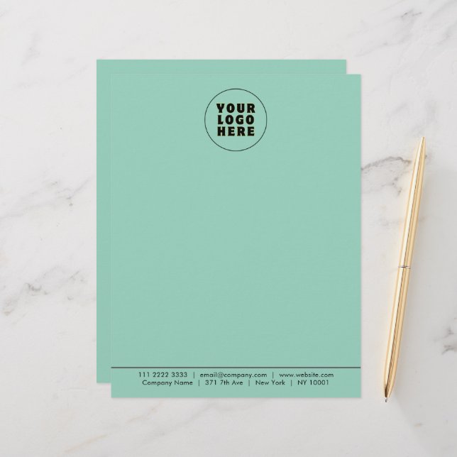 Enkel Logotyp och text för minimal Anpassningsbar Brevhuvud (Fram/Back In Situ)