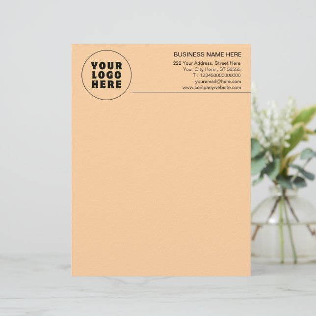 Enkel Logotyp och text för minimal Anpassningsbar Brevhuvud (Stående Fram)