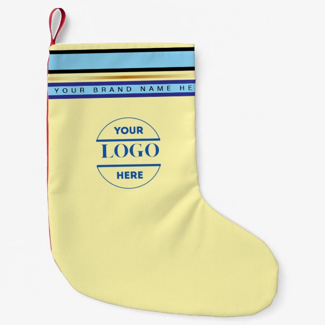 Enkel Logotyp och text för minimal Anpassningsbar Liten Julstrumpa (Framsidan)
