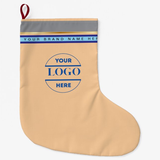 Enkel Logotyp och text för minimal Anpassningsbar Stor Julstrumpa (Framsidan)