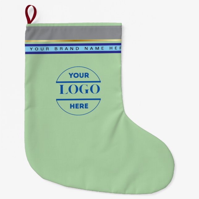 Enkel Logotyp och text för minimal Anpassningsbar Stor Julstrumpa (Framsidan)