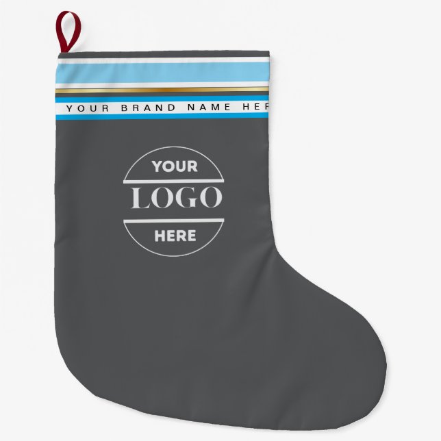 Enkel Logotyp och text för minimal Anpassningsbar Stor Julstrumpa (Framsidan)