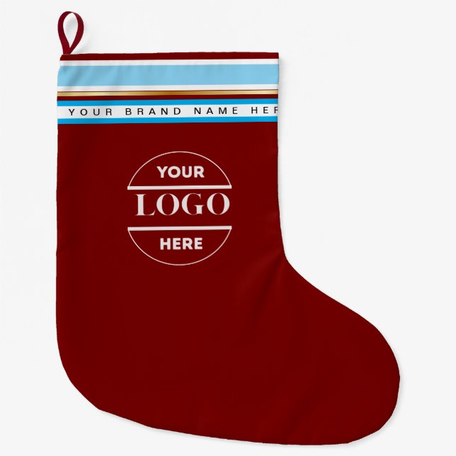 Enkel Logotyp och text för minimal Anpassningsbar Stor Julstrumpa (Framsidan)