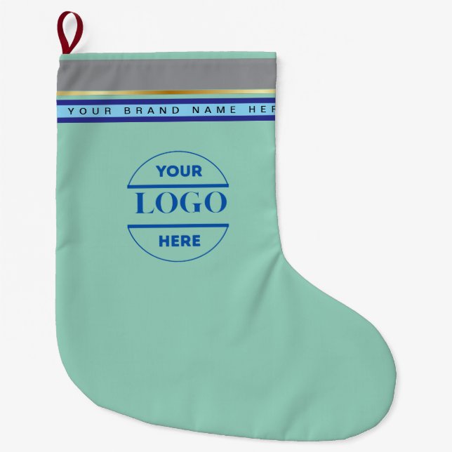 Enkel Logotyp och text för minimal Anpassningsbar Stor Julstrumpa (Framsidan)