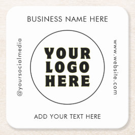 Enkel Logotyp och text för minimal Anpassningsbar Underlägg Papper Kvadrat