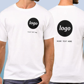 Enkel logotyp och text Företagskrönika och baksida T Shirt