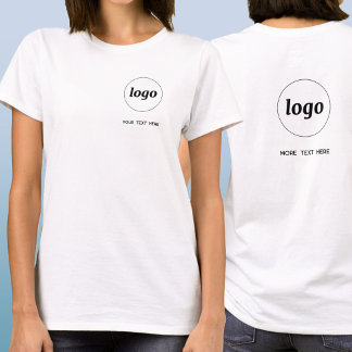 Enkel logotyp och text Företagskrönika och baksida T Shirt