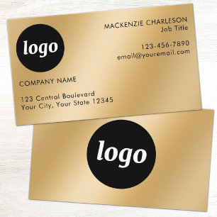Enkel logotyp och text Guld effekt Visitkort