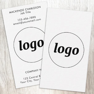 Enkel logotyp och text lodrätt visitkort