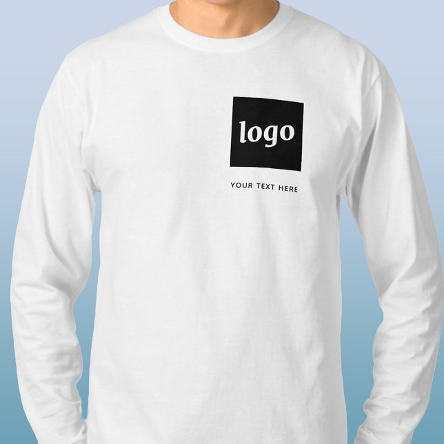 Enkel logotyp och text näringsverksamhet t shirt (Logo crest and custom text business promotional t-shirt)