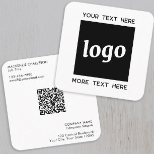 Enkel logotyp och text QR-kod Fyrkantigt Visitkort