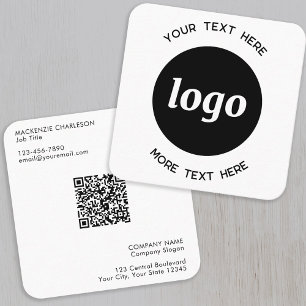 Enkel logotyp och text QR-kod Fyrkantigt Visitkort