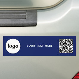 Enkel Logotyp och text, QR-kod, marin blå Bildekal