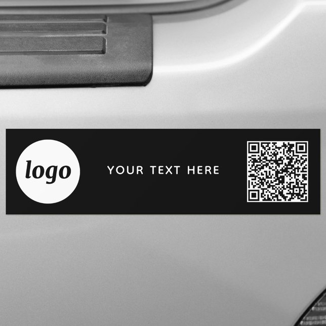 Enkel Logotyp och text, QR-kod - marknadsföring Bildekal (Logo QR code custom text business promotional car bumper sticker)