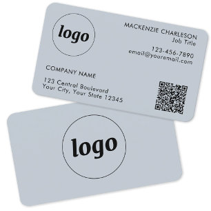 Enkel Logotyp och text QR-kod Pulver Blue Visitkort