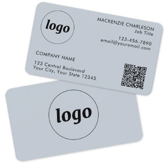 Enkel Logotyp och text QR-kod Pulver Blue Visitkort
