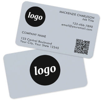 Enkel Logotyp och text QR-kod Pulver Blue Visitkort