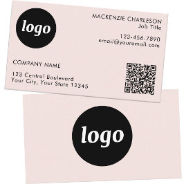 Enkel Logotyp och Text QR-kod Rosenskär Visitkort