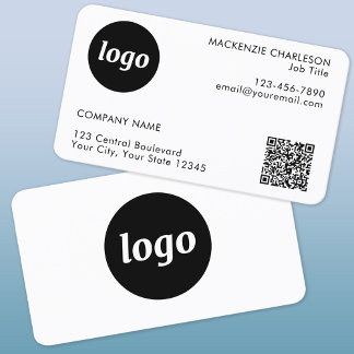 Enkel logotyp och text QR-kod Visitkort