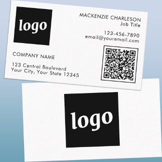 Enkel logotyp och text QR-kod Visitkort