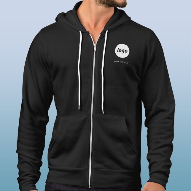 Enkel logotyp och text vapen affärs- t shirt (Simple logo with custom text business branding promotional team uniform zip hoodie )