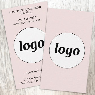 Enkel logotyp och text Vertikal rosé Visitkort