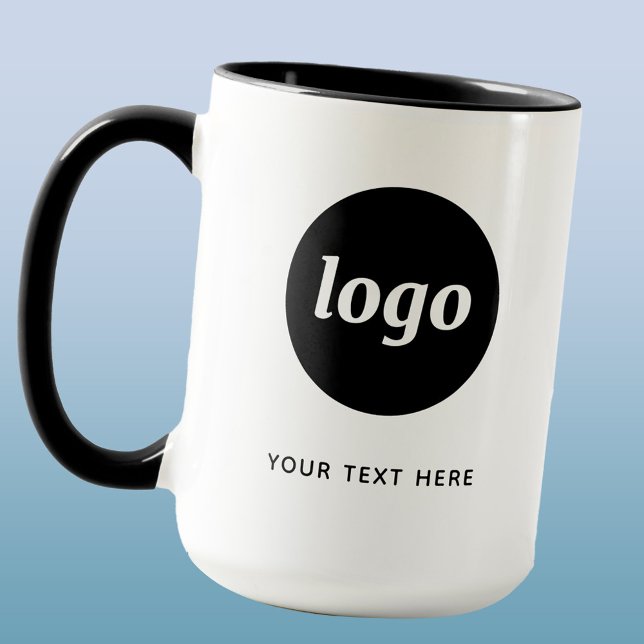 Enkel Logotyp och textfrämjande affärsverksamhet Mugg (Logo and custom text business promotional mug)