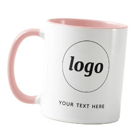 Enkel Logotyp och textklassificering,  Rosa för fö Mugg