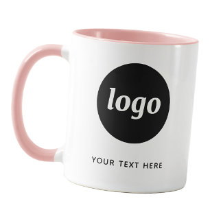 Enkel Logotyp och textklassificering, Rosa för fö Mugg