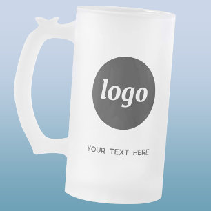 Enkel Logotyp och textreklam för företag Frostat Ölglas