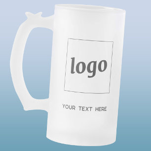 Enkel Logotyp och textreklam för företag Frostat Ölglas