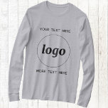 Enkel Logotyp och textreklam för företag T Shirt<br><div class="desc">Lägg till din egen logotyp och ditt eget textval till den här designen. Ta bort den övre eller nedre texten om du vill. Minimalistisk och professionell. Underbar för varumärkning av anställda,  för företagsevenemang och affärsprogram,  eller som marknadsföringsprodukt för dina kunder och kunder.</div>