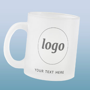 Enkel Logotyp- och textverksamhet Frostad Glasmugg