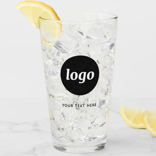 Enkel Logotyp- och textverksamhet Glaskopp (Logo with text business promotional glass tumbler)
