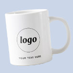 Enkel Logotyp- och textverksamhet Jumbo Mugg<br><div class="desc">Enkel logotyp och anpassningsbar för ditt företag. Byt ut logotypen och texten mot din egen för anpassning. Använda dem själv, ge dem till dina anställda och medarbetare, sälja dem till kunder och kunder eller ge dem som marknadsföringsmaterial för att inspirera till kundlojalitet. Perfekt för ett företag i party, evenemang eller...</div>