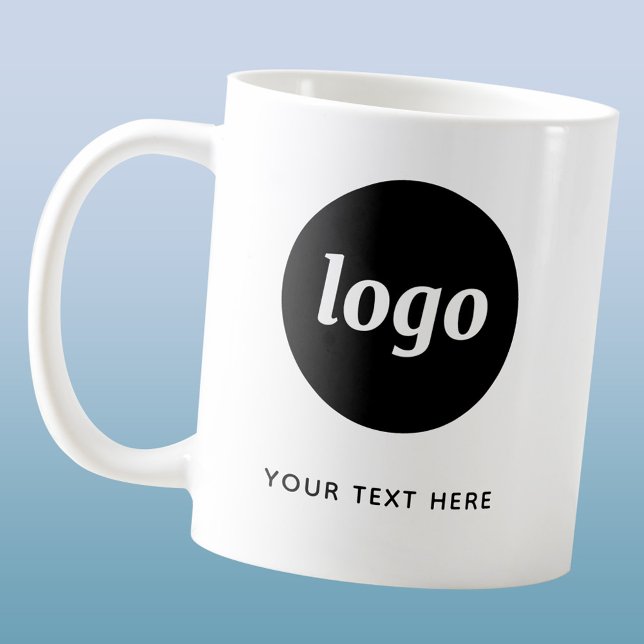 Enkel Logotyp- och textverksamhet Kaffemugg (Simple logo with text promotional business coffee mug)